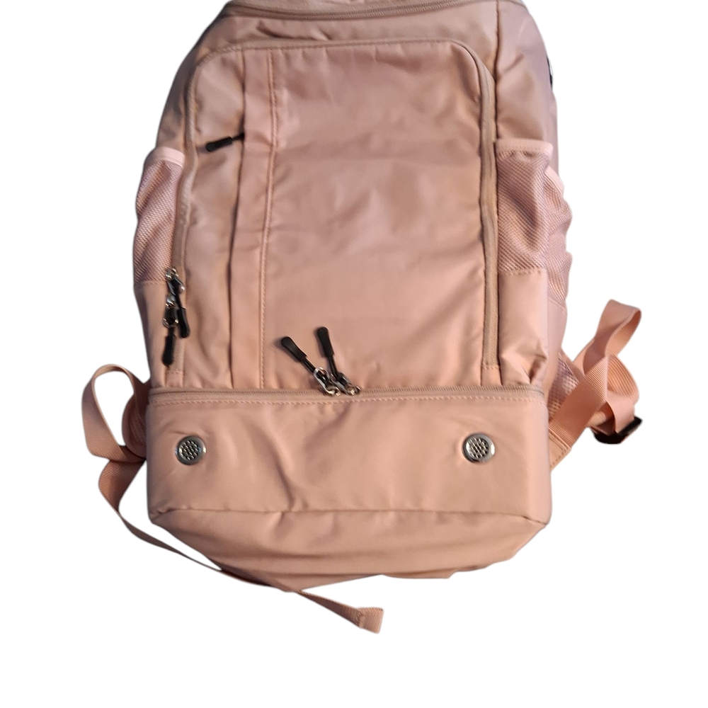 Stylish Dusty Pink Backpack With Multi Pockets And Storage
